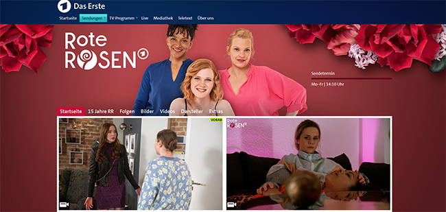 Foto der ARD Website